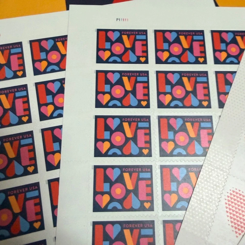 USPS Forever Love Stamps 2020 2021 Heart Sheets and Philatelic Catalog Set